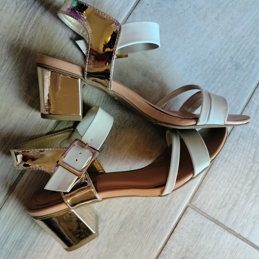 Avon Gold and Cream Sandals for Elegant Style
